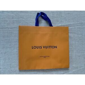 LOUIS VUITTON Authentic LV Orange Paper Shopping Gift Bag